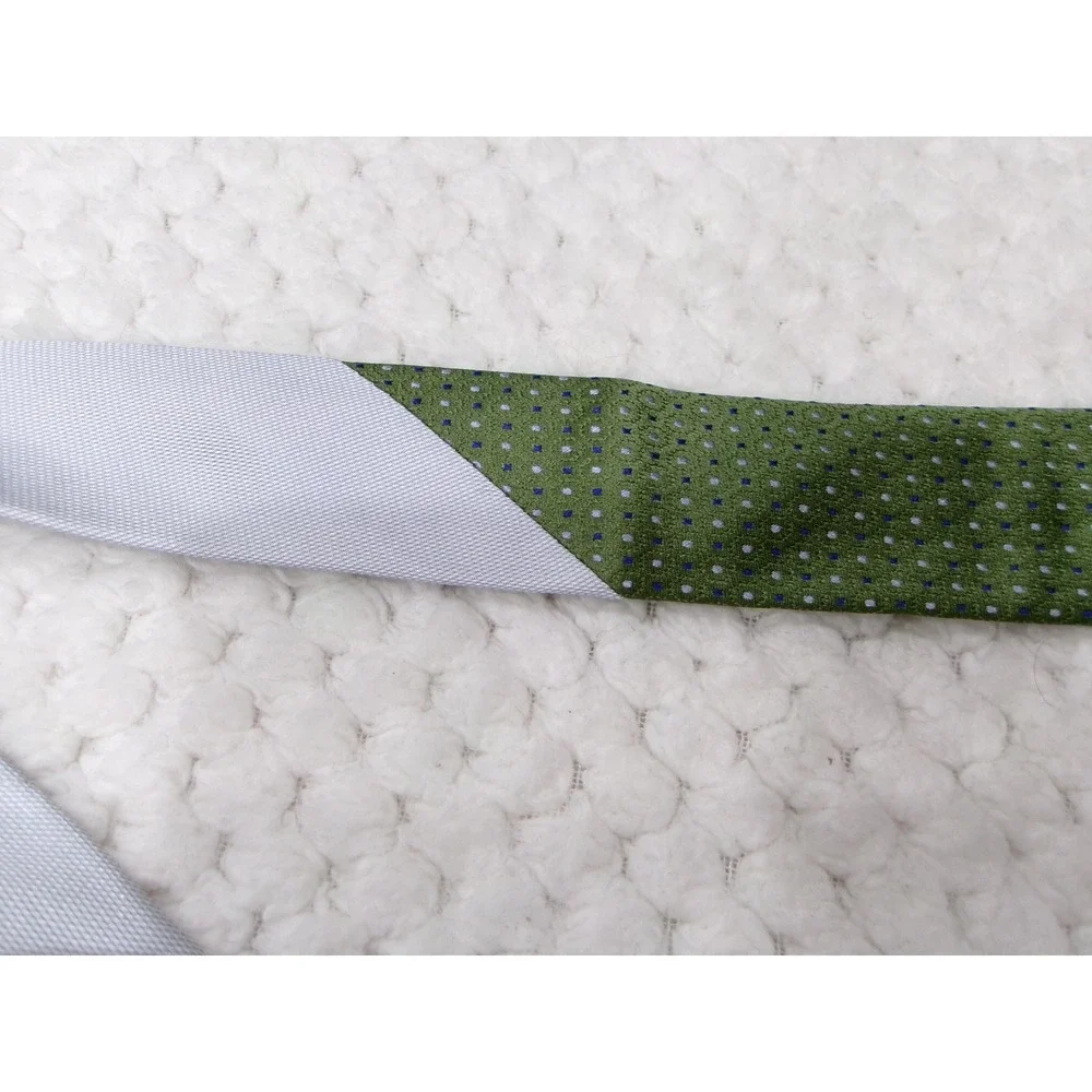 Tommy Hilfiger Mens 3.75x58 Necktie Green Geometric Pindot Silk Classic